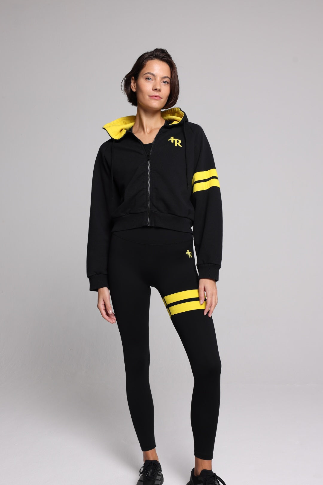 Organic Cotton Zip Hoodie - Deep Black
