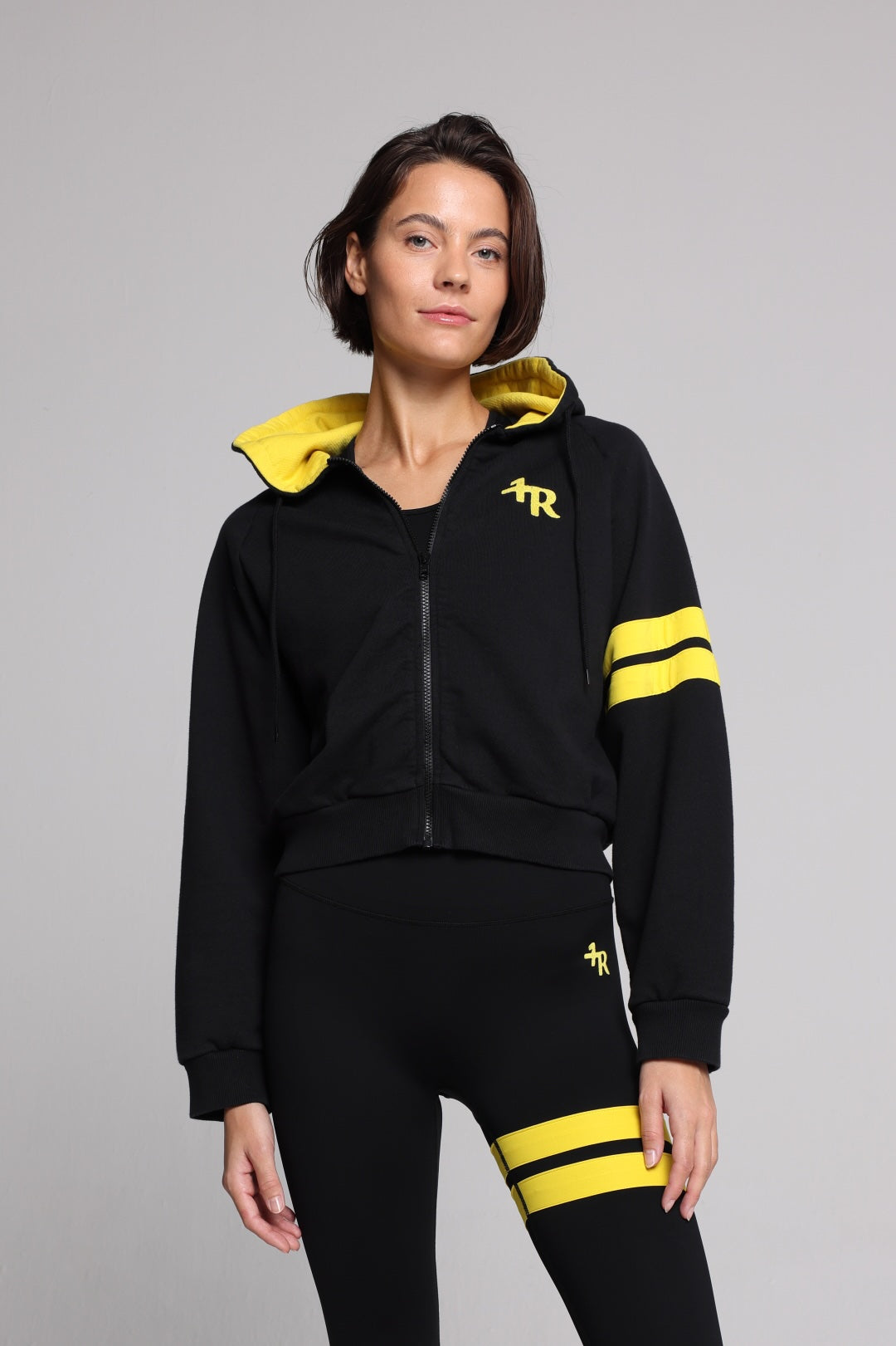 Organic Cotton Zip Hoodie - Deep Black